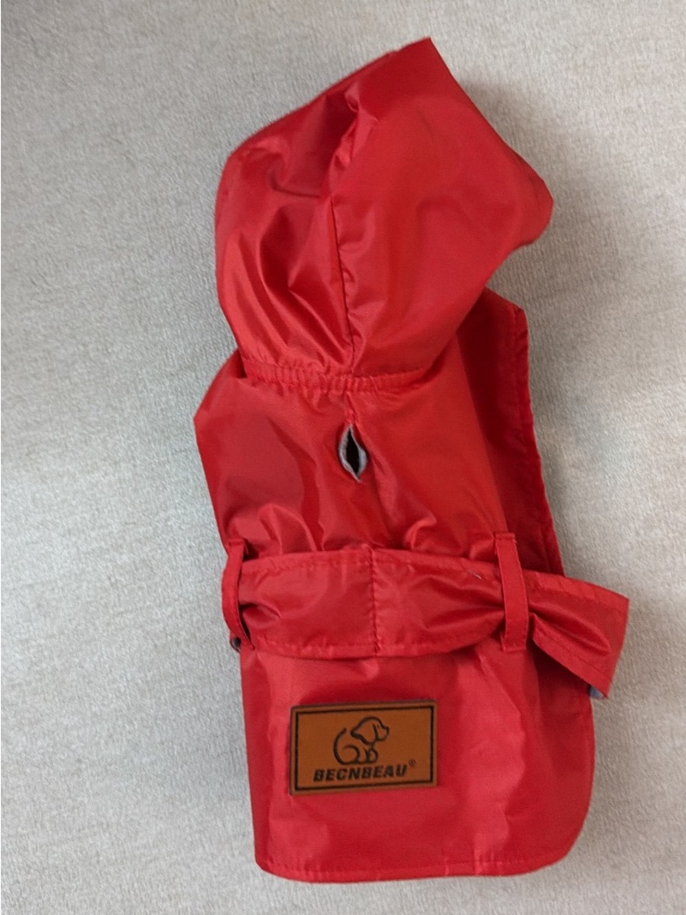 XS red waterproof dog rain jacket